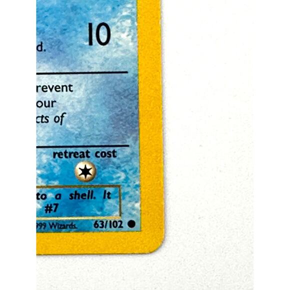 Squirtle 63/102 Base Set Pokemon Card WOTC Vtg Never Played - Picture 5 of 10
